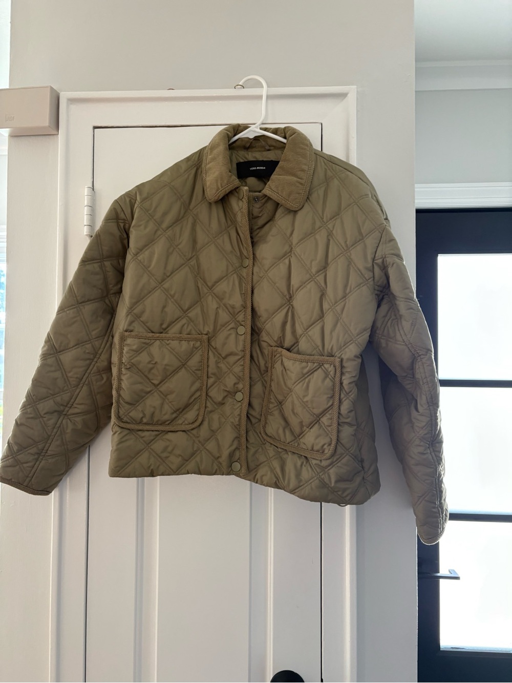 Vero Moda Quilted Puffer Jacket in Olive Green